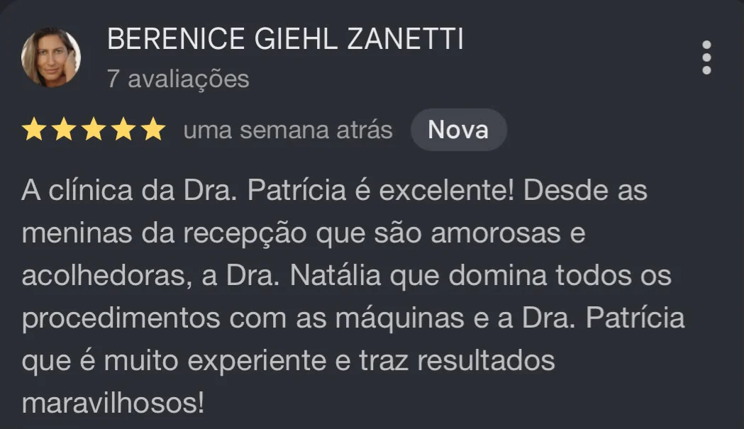 Avaliação de Berenice Giehl Zanetti, cinco estrelas