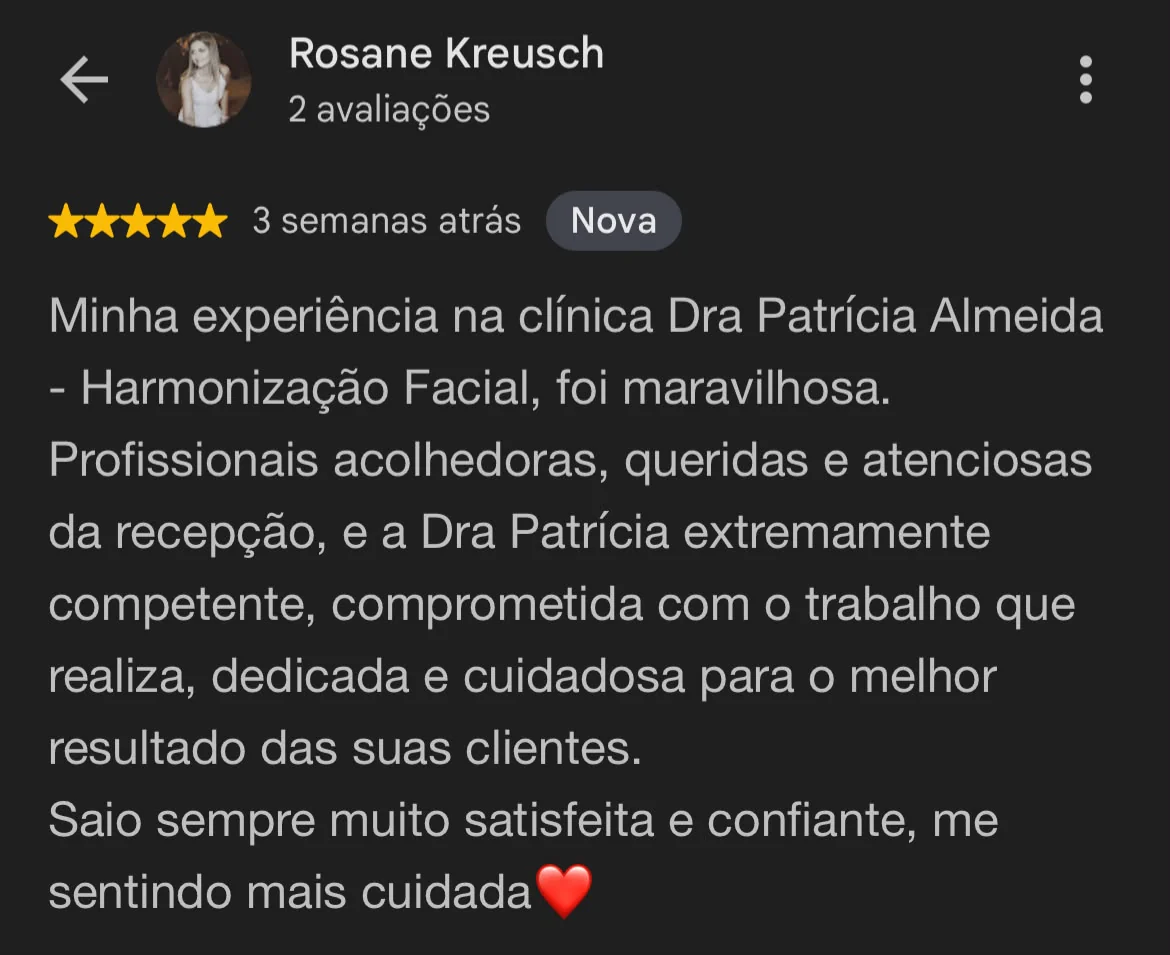 Avaliação de Rosane Kreusch, cinco estrelas